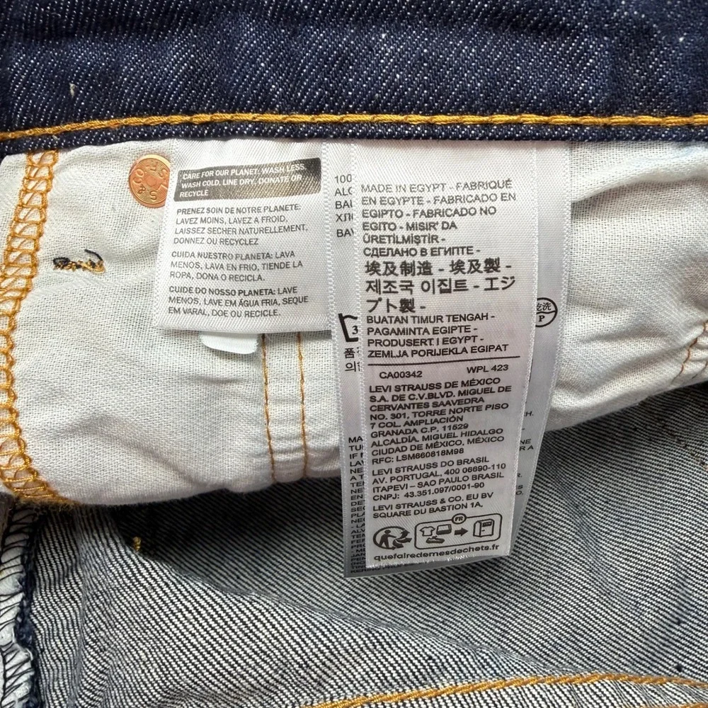 Levis 502 Taper Mens Jeans 38x29 Indigo Blue Flex Stretch Denim 29507-0001 NEW